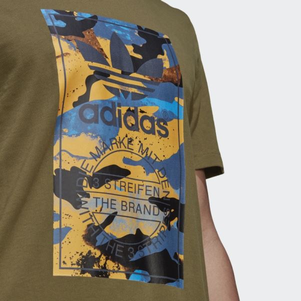 T-shirt Camouflage Graphique Adidas Olive