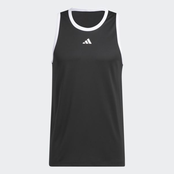 Adidas Basketball 3-stripes Débardeur Noir Chaud