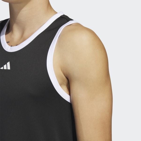 Adidas Basketball 3-stripes Débardeur Noir Chaud