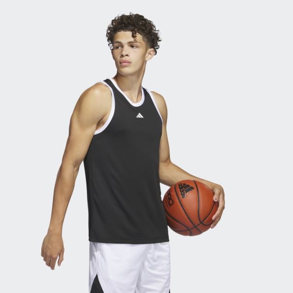 Adidas Legends Basketball 3-stripes Débardeur Noir Chaud