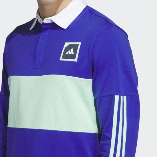 Polo De Golf Manches Longues Adicross Adidas Bleu