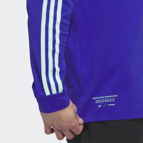 Polo De Golf Manches Longues Adicross Adidas Bleu