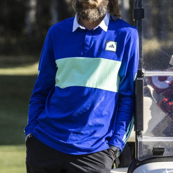Polo De Golf Manches Longues Adicross Adidas Bleu