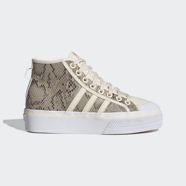 Nizza Plate-forme Mid Chaussures Blanc Adidas