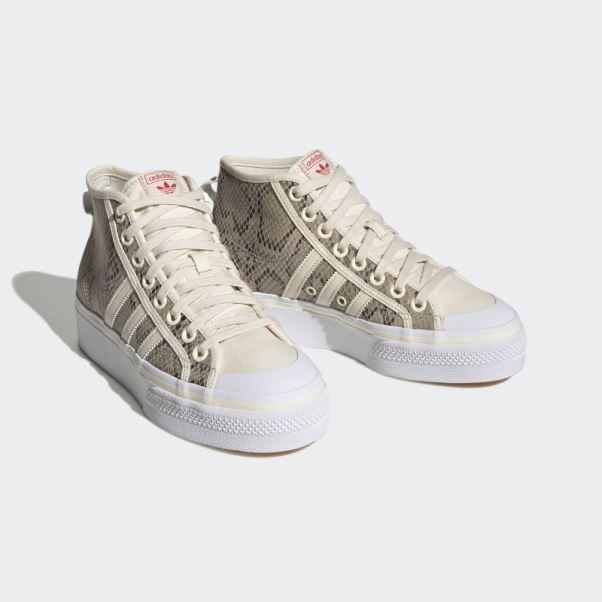 Nizza Plate-forme Mid Chaussures Blanc Adidas