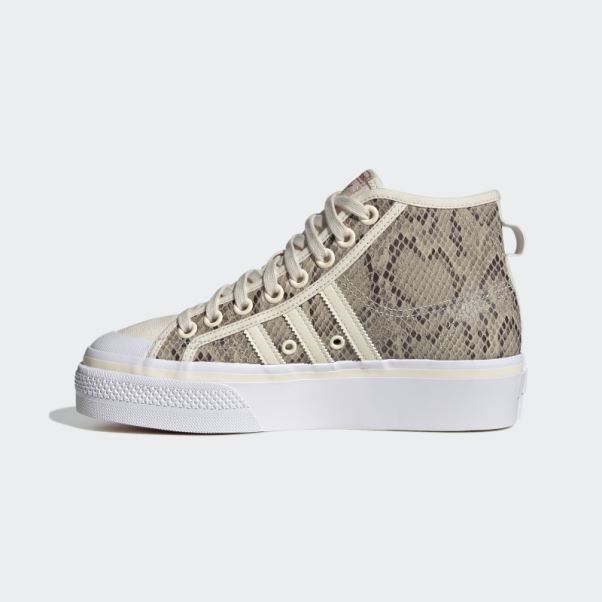 Nizza Plate-forme Mid Chaussures Blanc Adidas