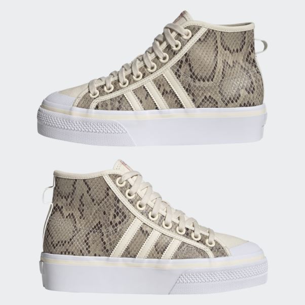 Nizza Plate-forme Mid Chaussures Blanc Adidas