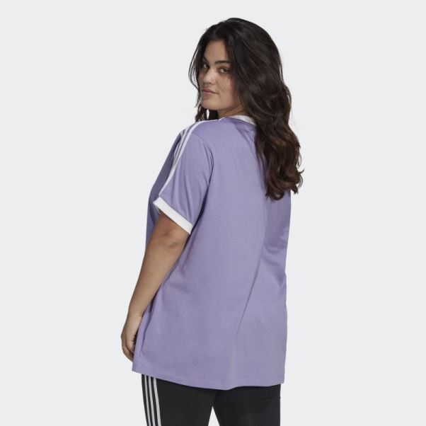 T-shirt à 3 Bandes Adidas Lilas Adicolor Classics (grande Taille)