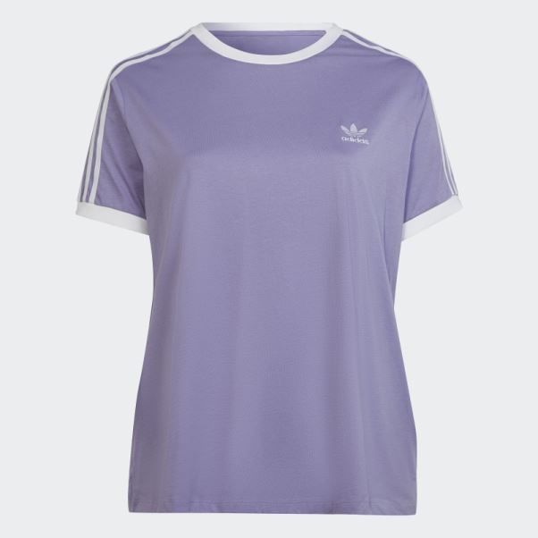 T-shirt à 3 Bandes Adidas Lilas Adicolor Classics (grande Taille)