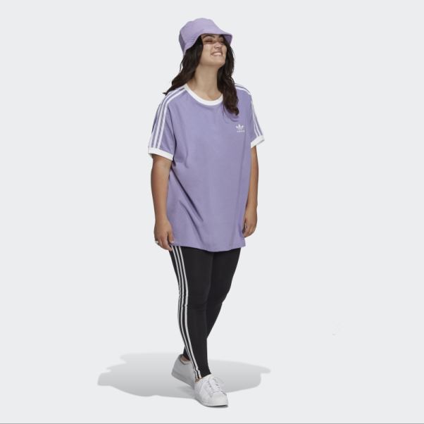 T-shirt à 3 Bandes Adidas Lilas Adicolor Classics (grande Taille)
