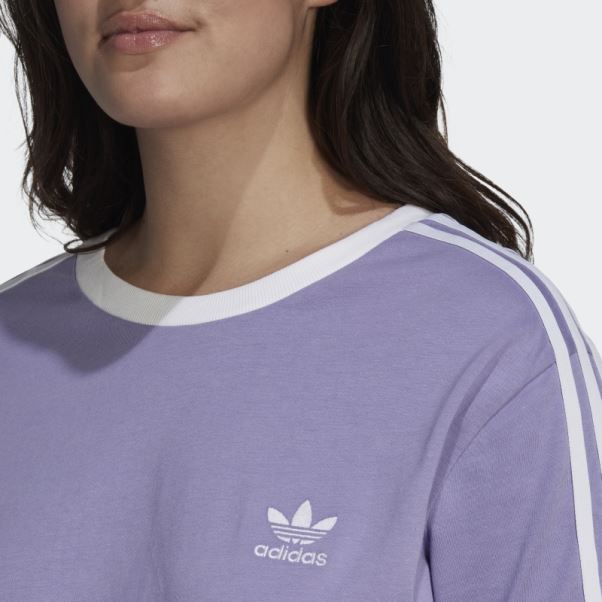 T-shirt à 3 Bandes Adidas Lilas Adicolor Classics (grande Taille)