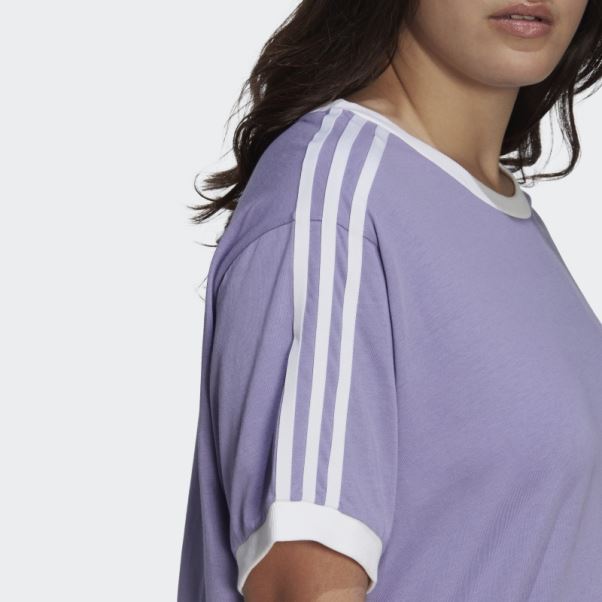 T-shirt à 3 Bandes Adidas Lilas Adicolor Classics (grande Taille)