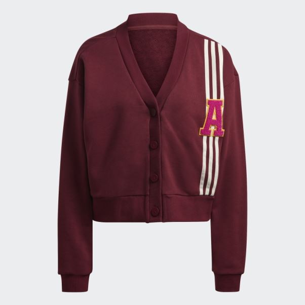 Adidas Cardigan Collégial Rouge Fashion