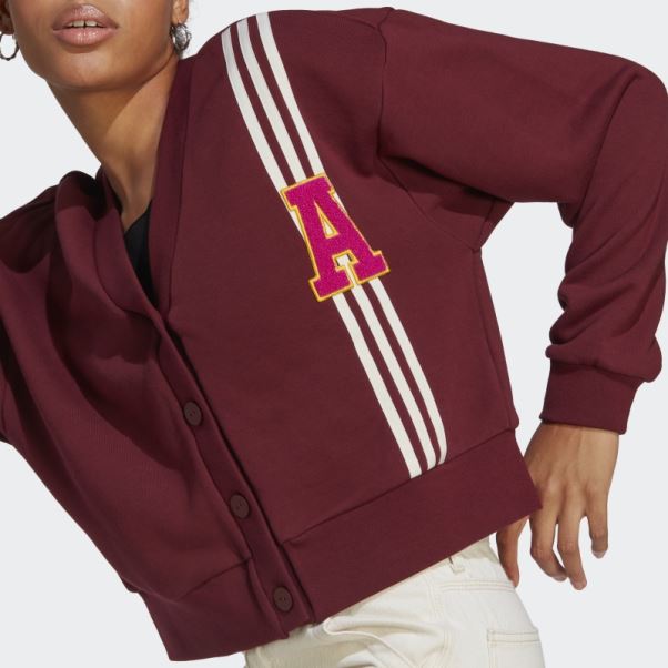 Adidas Cardigan Collégial Rouge Fashion