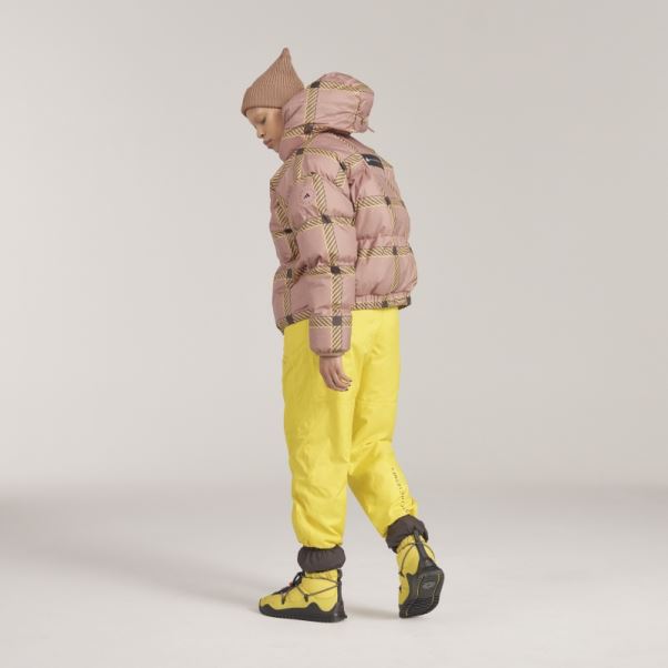 Adidas By Stella Mccartney Veste D'hiver Courte Matelassée Imprimée Camel Hot