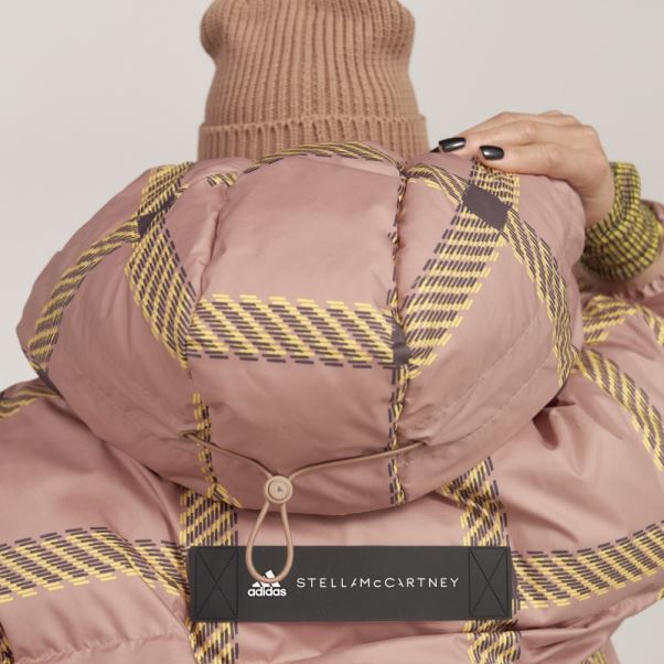 Adidas By Stella Mccartney Veste D'hiver Courte Matelassée Imprimée Camel Hot