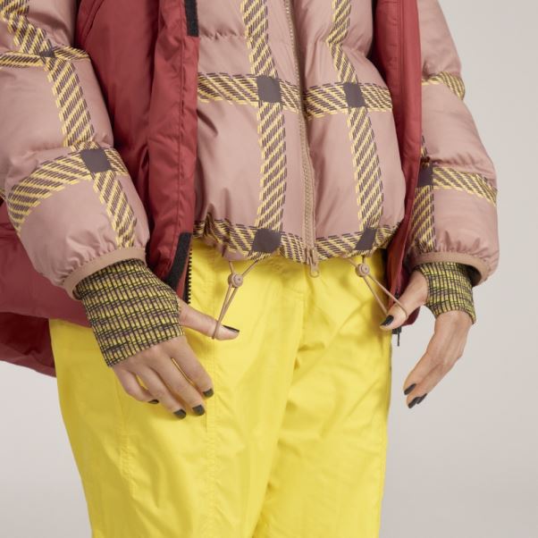 Adidas By Stella Mccartney Veste D'hiver Courte Matelassée Imprimée Camel Hot