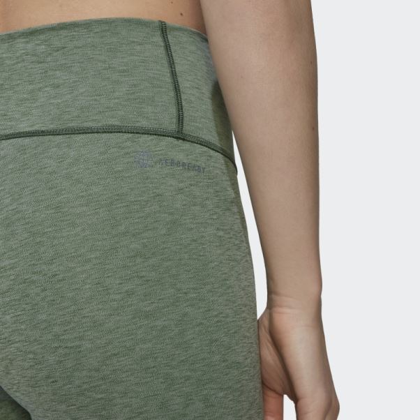 Legging Optime Training 7/8 Adidas Vert Oxyde Mel