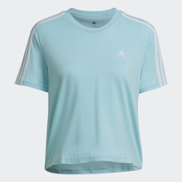 T-shirt Court Ample à 3 Bandes Essentials Bleu Adidas