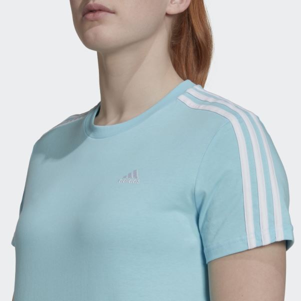 T-shirt Court Ample à 3 Bandes Essentials Bleu Adidas