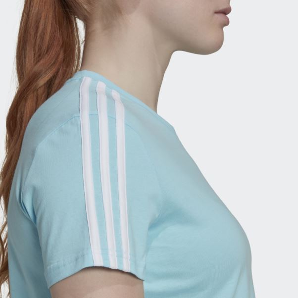 T-shirt Court Ample à 3 Bandes Essentials Bleu Adidas