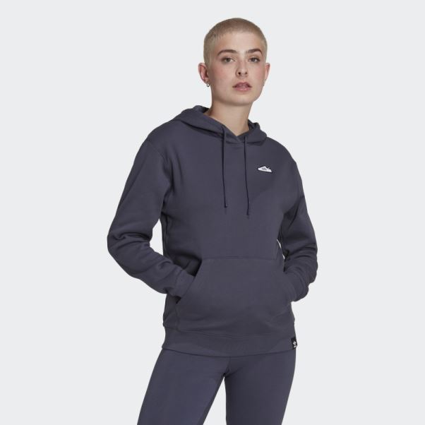 Sweat à Capuche Brodé Adidas Bleu Marine