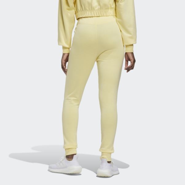 Pantalon Taille Haute Adidas Studio Lounge Jaune