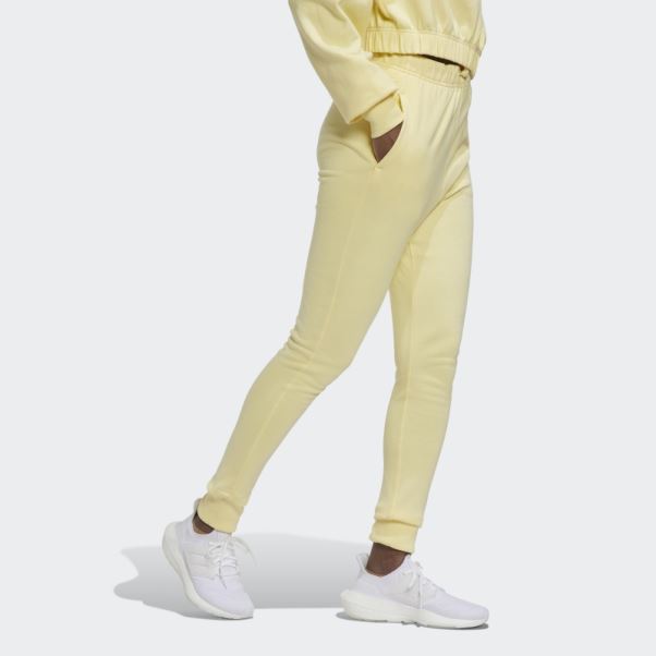 Pantalon Taille Haute Adidas Studio Lounge Jaune