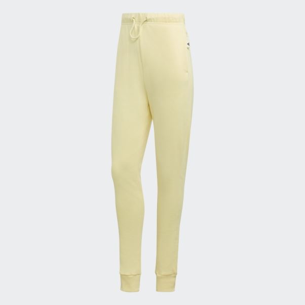 Pantalon Taille Haute Adidas Studio Lounge Jaune