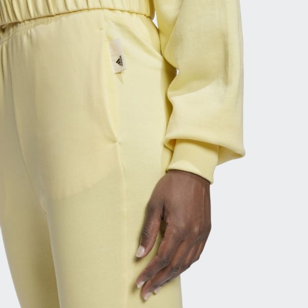 Pantalon Taille Haute Adidas Studio Lounge Jaune