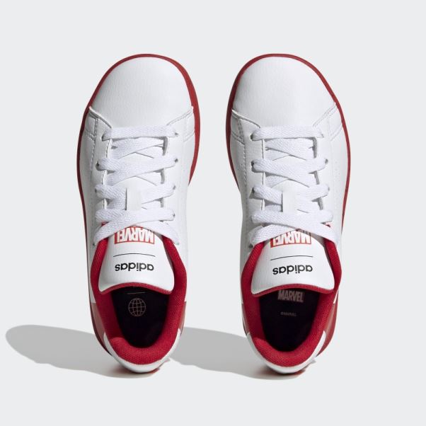 Adidas X Marvel Avantage Spider-man Chaussures à Lacets Blanc Chaud