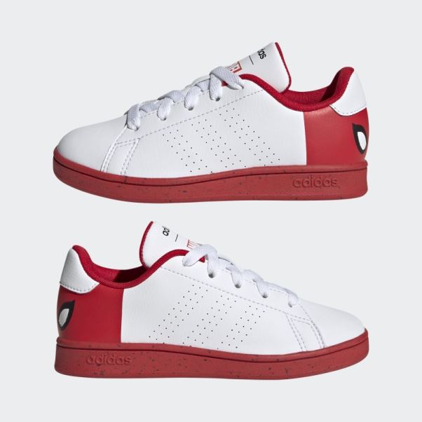 Adidas X Marvel Avantage Spider-man Chaussures à Lacets Blanc Chaud