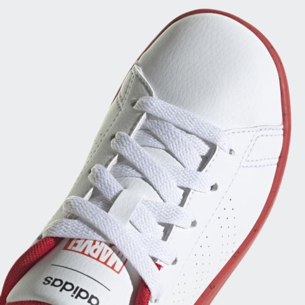 Adidas X Marvel Avantage Spider-man Chaussures à Lacets Blanc Chaud
