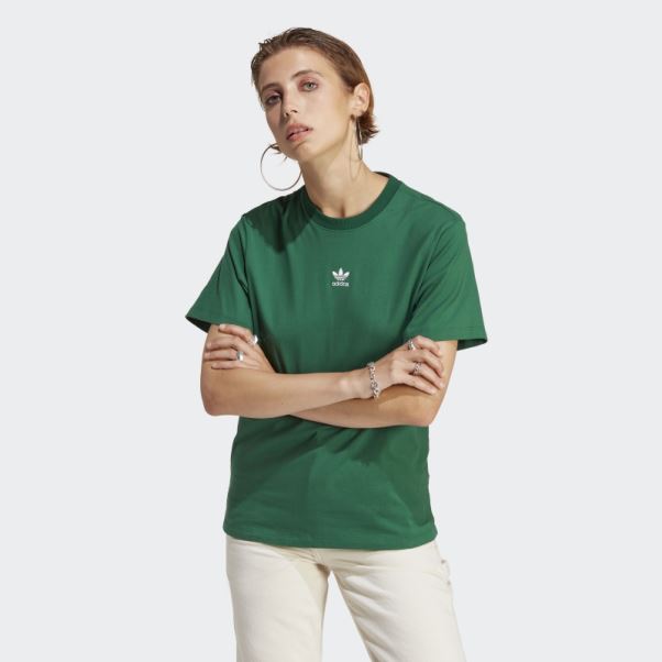 Tee Shirt Adicolor Essentials Regular Vert Foncé Adidas