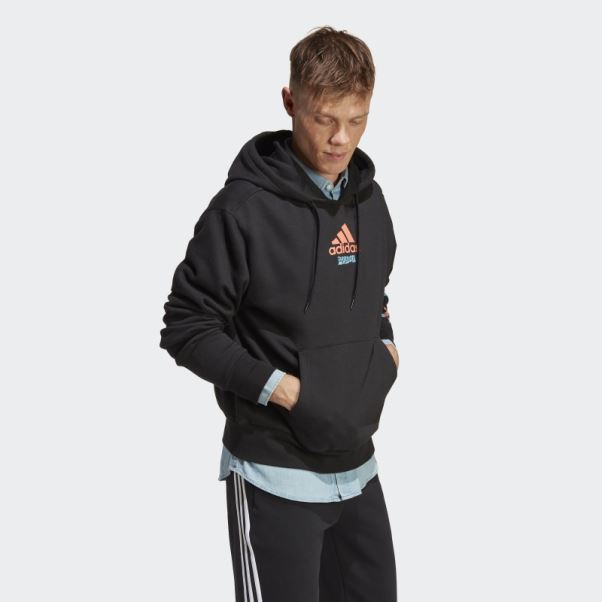 Sweat à Capuche Graphique Adidas Noir
