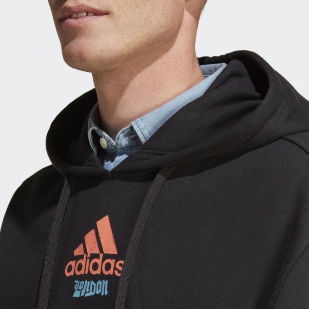 Sweat à Capuche Graphique Adidas Noir