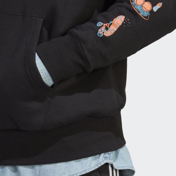 Sweat à Capuche Graphique Adidas Noir
