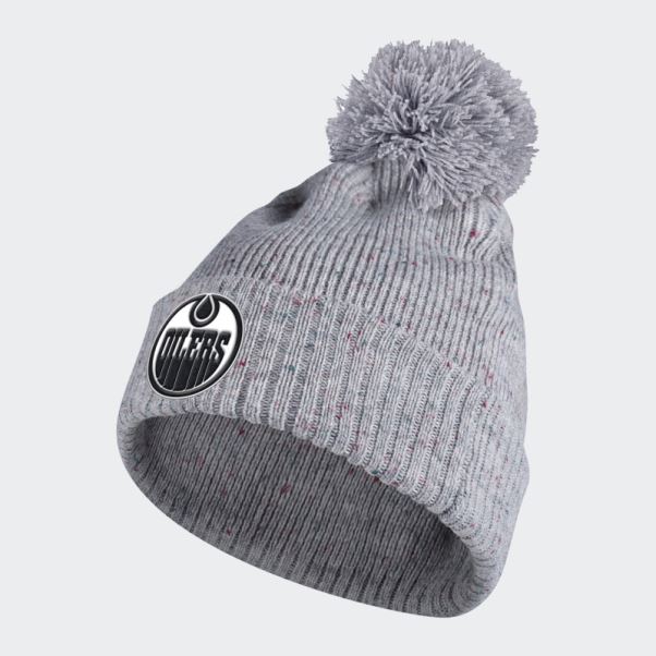Bonnet à Pompon à Revers Speckle Oilers Adidas Gris