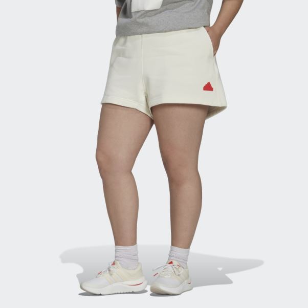 Short De Survêtement (grande Taille) Adidas Blanc