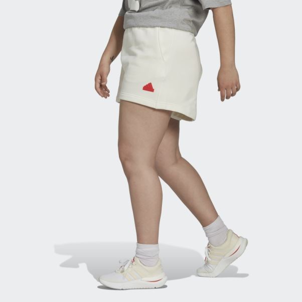 Short De Survêtement (grande Taille) Adidas Blanc