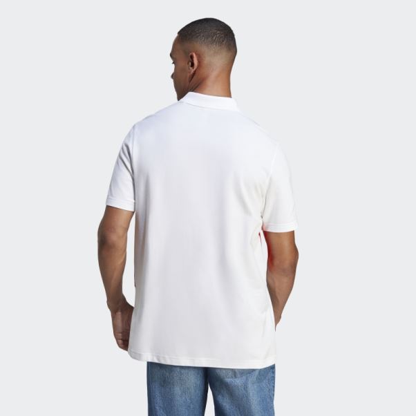 Polo Color Block T-shirt Adidas Blanc