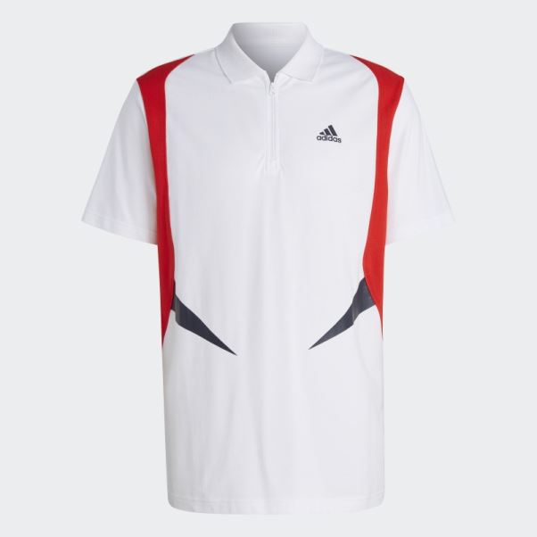 Polo Color Block T-shirt Adidas Blanc