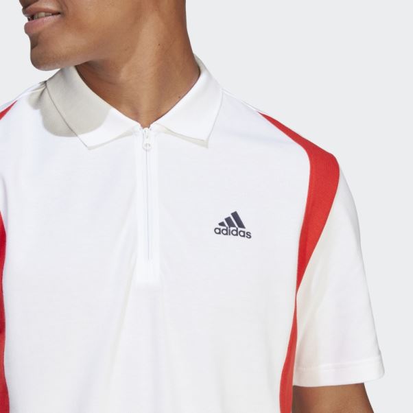 Polo Color Block T-shirt Adidas Blanc
