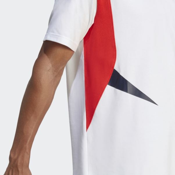 Polo Color Block T-shirt Adidas Blanc