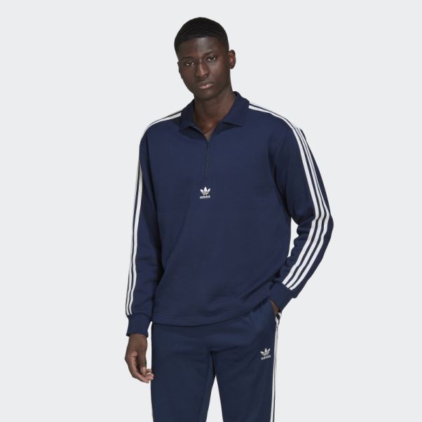 Adicolor 3-stripes Polo Manches Longues Night Indigo Adidas