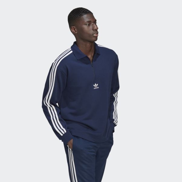 Adicolor 3-stripes Polo Manches Longues Night Indigo Adidas