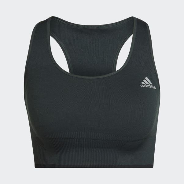 Soutien-gorge En Laine Mérinos Sans Couture Adidas Running Vert