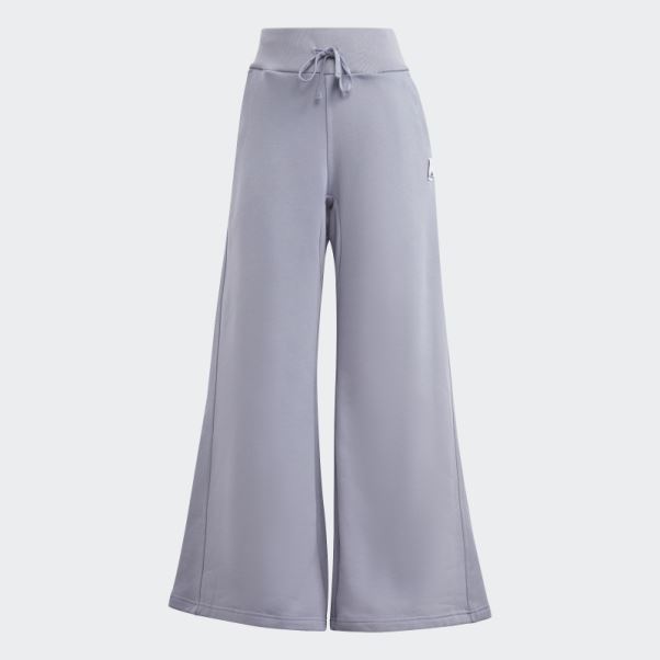 Pantalon Large En Polaire Lounge Argent Violet Adidas