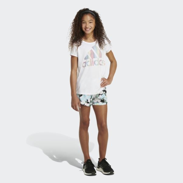 Short Tissé Blanc Imprimé Allover Adidas