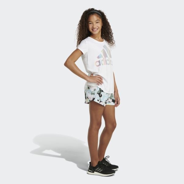 Short Tissé Blanc Imprimé Allover Adidas